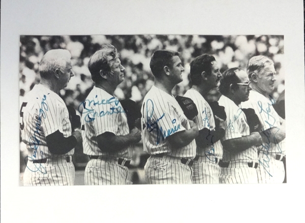 Yankees Legends Multi-Signed 8" x 14" Photo w/ Maris, Mantle, Martin, Berra & Others! (PSA/DNA)