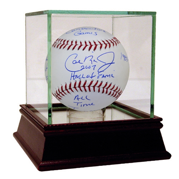 Cal Ripken Jr. Signed & Inscribed "HOF ROY MVP IRONMAN 2632 CG" Baseball (Steiner Sports)