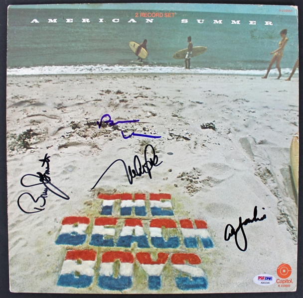 The Beach Boys Group Signed Record Album (4 Sigs): American Summer (PSA/DNA)