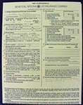 The Rolling Stones: Mick Jagger Signed Life Insurance Application (PSA/DNA)