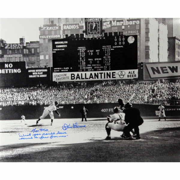 Don Larsen Signed & Inscribed 16" x 20" Photo w/ "To Mo, I Wish You Could Have Saved Some for Me!" Inscription (Steiner Sports)