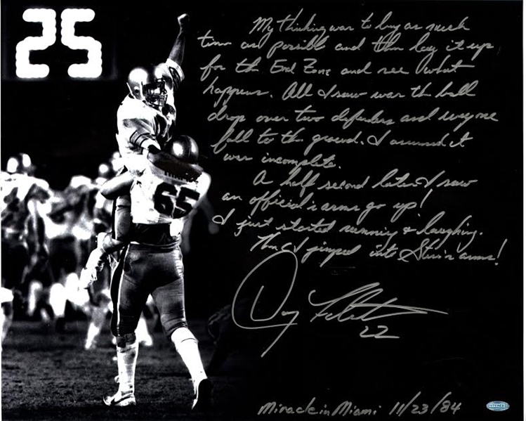 Doug Flutie Signed 16" x 20" Photo w/ Extensive Story Inscription! (Steiner Sports)