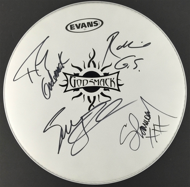 Godsmack Group Signed Evans Drumhead (PSA/JSA Guaranteed)