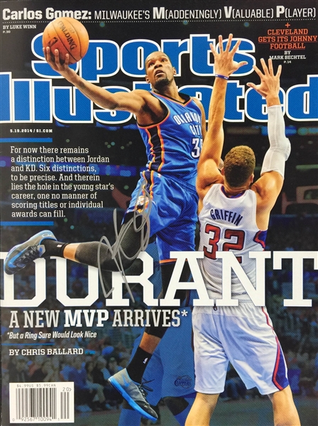 Kevin Durant In-Person Signed May 2014 Sports Illustrated Magazine (PSA/JSA Guaranteed)