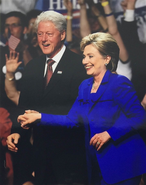 President Bill Clinton Signed 11" x 14" Color Photo (w/Hillary)(PSA/JSA Guaranteed)