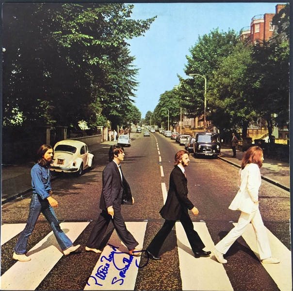 The Beatles: Pattie Boyd Signed Abbey Road Album Cover with "Something" Inscription (PSA/JSA Guaranteed)