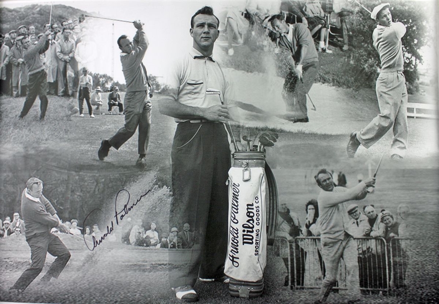 Arnold Palmer Impressive Signed 24" x 36" Canvas Collage Print (PSA/DNA)