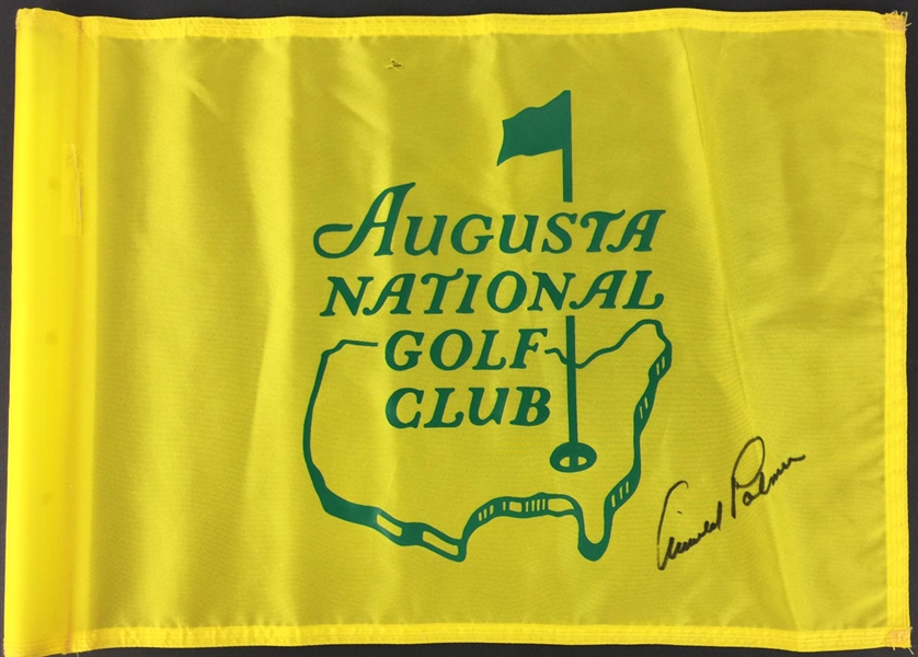 Arnold Palmer Rare Signed Augusta National Golf Club (Masters) Course Flown Pin Flag (Green Jacket & PSA/DNA)