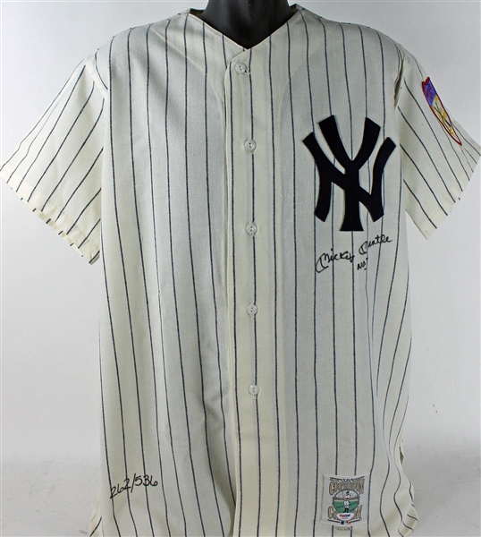 Mickey Mantle Signed Ltd. Ed. Mitchell & Ness Vintage Style NY Yankees Jersey w/ "No. 7" Inscription (UDA & PSA/DNA)