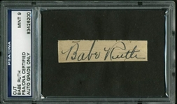 Babe Ruth Superb Autograph - PSA/DNA Encapsulated & Graded MINT 9!
