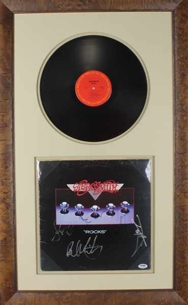 Aerosmith Group Signed & Framed "Rocks" Album w/ 5 Signatures (PSA/DNA)