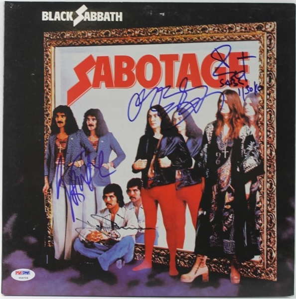 Black Sabbath Group Signed "Sabotage" Album w/ Original Lineup (4 Sigs)(PSA/DNA)