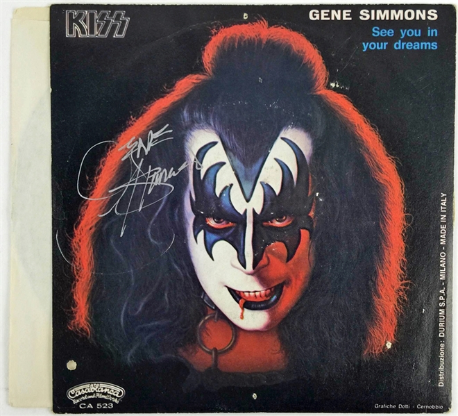 KISS: Gene Simmons Signed 7" Album Single "See You in Your Dreams" (PSA/JSA Guaranteed)