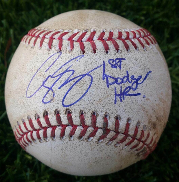 Corey Seager Signed & Game Used OML Baseball from 9-18-15 Game vs. PIT :: Seagers 1st Dodger Stadium HR! (JSA & MLB Holo)