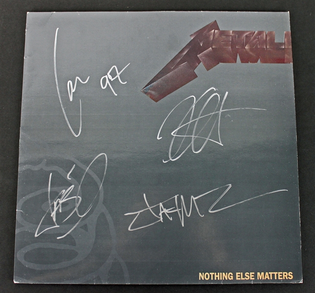 Metallica Band Signed "Nothing Else Matters" Single Album Cover (4 Signatures)(JSA)