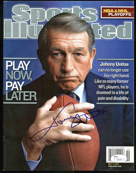 Johnny Unitas Signed May 2001 Sports Illustrated Magazine (JSA)