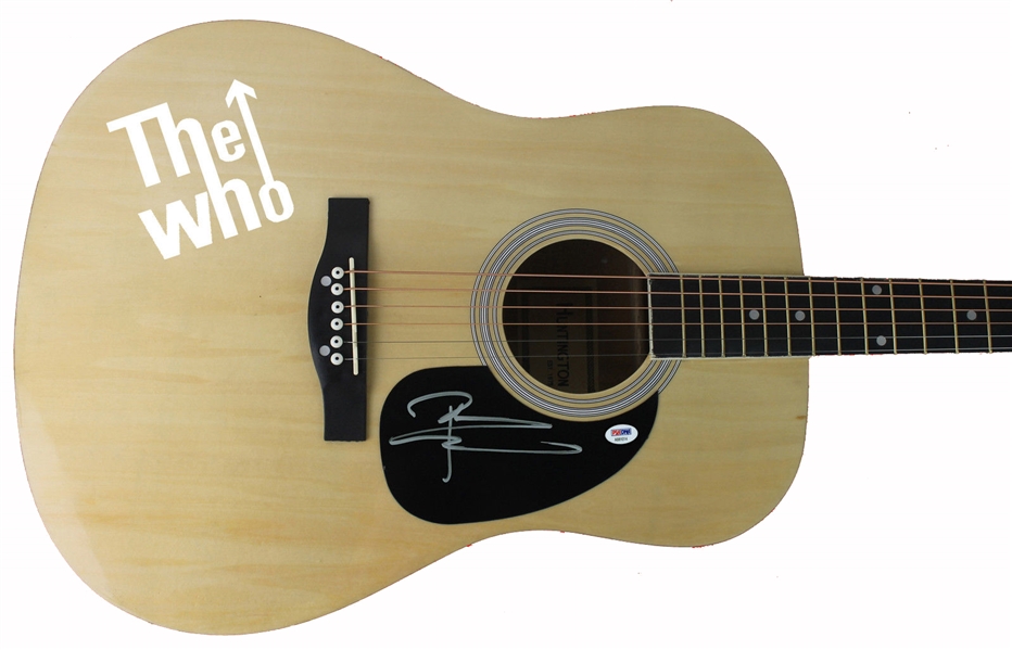 The Who: Pete Townshend Boldly Signed Acoustic Guitar w/ Custom Decal (PSA/DNA)