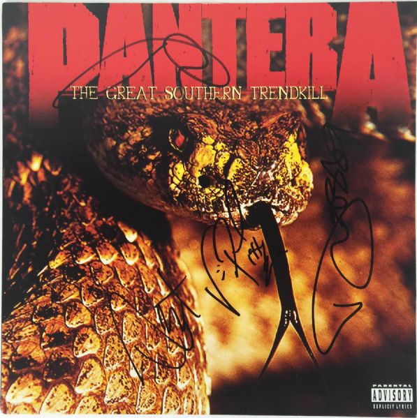 Pantera Rare Group Signed "The Great Southern Trendkill" Album with Dimebag Darrell! (PSA/DNA)