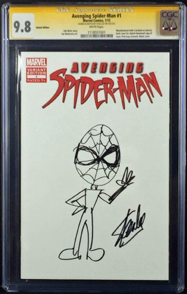 Stan Lee Signed Avenging Spider-Man #1 Comic Book with ULTRA RARE Spider-Man Sketch from Lee Himself! (CGC)