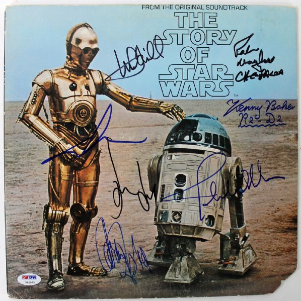 RARE Star Wars Cast Signed "The Story of Star Wars" Album Cover w/ Ford, Lucas, & 5 More! (PSA/DNA)