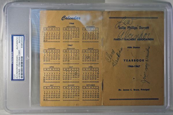 Kareem Abdul-Jabbar Vintage Signed Pocket Calendar with "Lew Alcindor" Autograph (PSA/DNA Encapsulated)