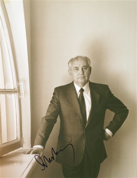 Mikhail Gorbachev Signed 11" x 14" Herb Ritts Print (PSA/JSA Guaranteed)