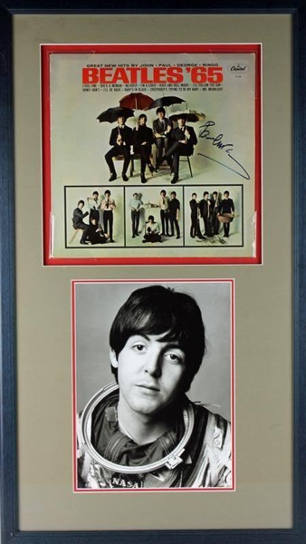 The Beatles: Paul McCartney Superb Signed "Beatles 65" Record Album in Custom Display (PSA/DNA)
