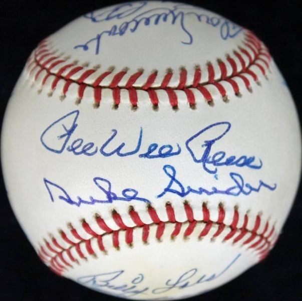 Dodgers Hall of Famers Multi-Signed ONL Baseball w/ Snider, Lasorda +11 More! (JSA)