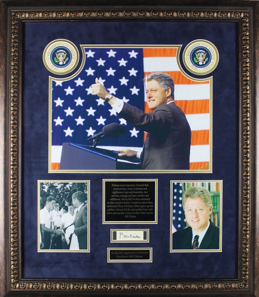 President Bill Clinton Signed Cut in Framed Display (PSA/DNA)