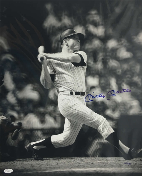 Mickey Mantle Signed Limited Edition 16" x 20" Sepia Tone Yankees Photograph (JSA)