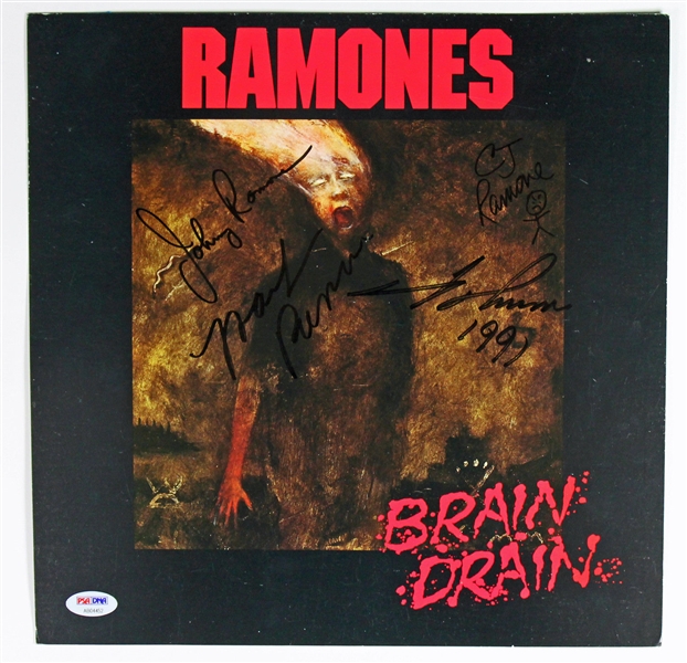 The Ramones Group Signed "Brain Drain" Album Flat (PSA/DNA)