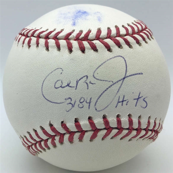 Cal Ripken Jr. Signed OML Baseball w/ "3184 Hits" Inscription (MLB Authentics)