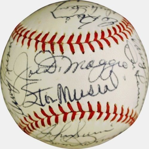 MLB Legends Multi-Signed Vintage OAL Baseball w/ The DiMaggio Brothers, Stengel, Musial & Others! (PSA/DNA)