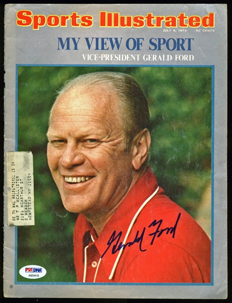 Gerald Ford Signed July 1974 Sports Illustrated Magazine (PSA/DNA)