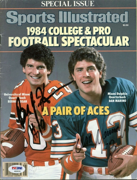 Dan Marino & Bernie Kosar Vintage Signed 1984 Sports Illustrated Magazine (PSA/DNA)
