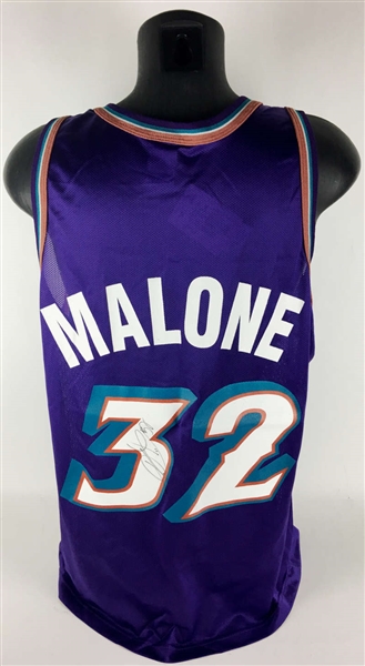 Karl Malone Signed Utah Jazz Basketball Jersey (JSA)