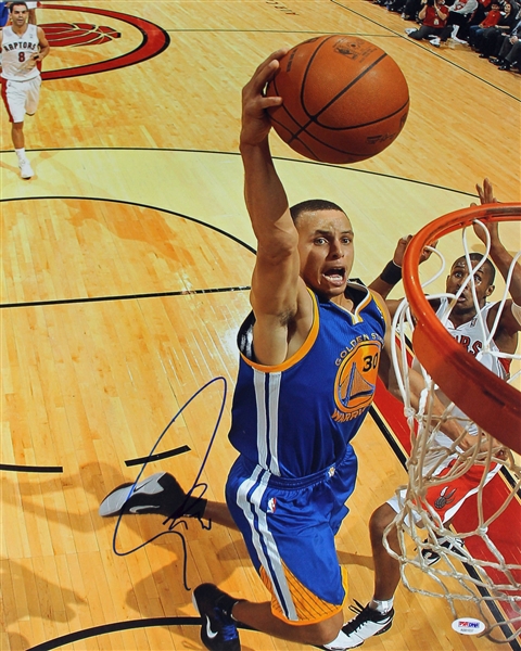 Warriors: Stephen Curry Signed 16" x 20" Slam Dunk Photo (PSA/DNA)