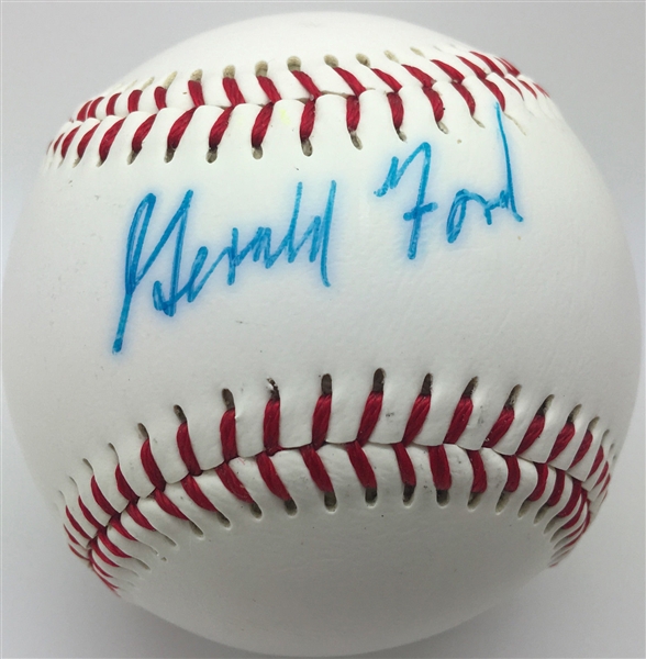 Gerald Ford Signed Near-Mint Baseball PSA/DNA