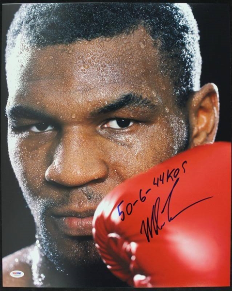 Mike Tyson Signed 16" x 20" Photograph w/ "50-6-44 KOs" Inscription (PSA/DNA)