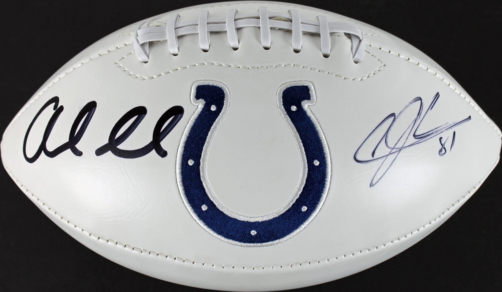 Andrew Luck & Andre Johnson Dual-Signed Colts White Panel Football (PSA/DNA)