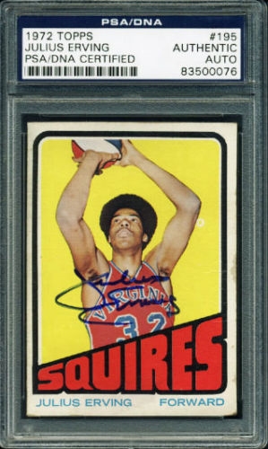 Julius Erving Signed 1972 Topps Rookie Card (PSA/DNA Encapsulated)