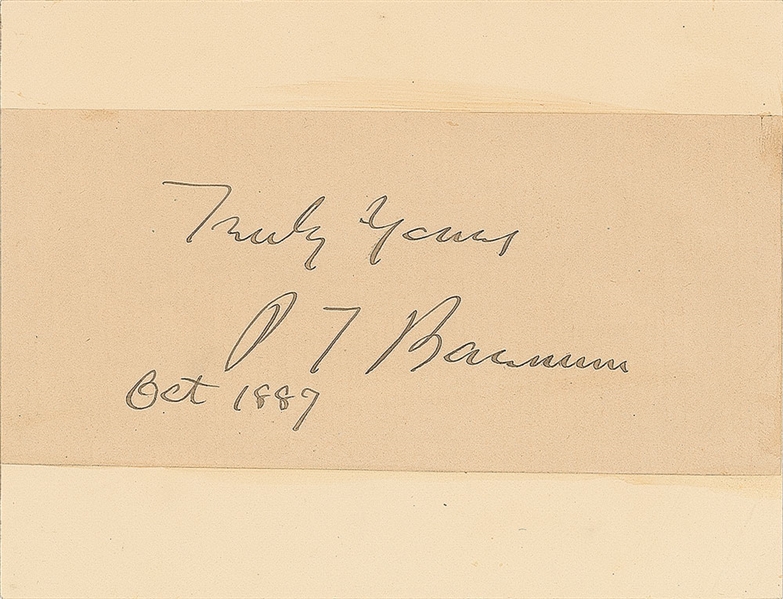 P.T. Barnum Vintage Signed & Dated 4" x 2" Album Page (PSA/JSA Guaranteed)