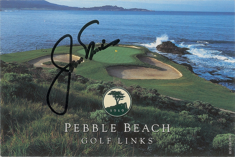Jack Nicklaus Signed 3" x 5" Pebble Beach Golf Links Post Card (PSA/JSA Guaranteed)
