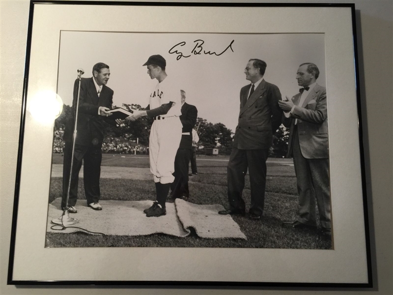 President George H.W. Bush Rare Over-Sized 16" x 20" Photo w/ Babe Ruth! (PSA/JSA Guaranteed)