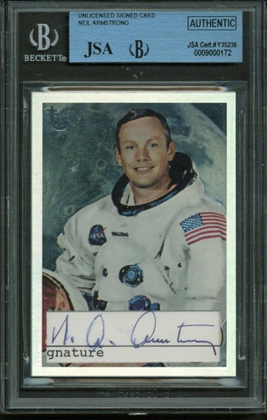 Apollo 11: Neil Armstrong Signed Topps 75th Anniversary Trading Card w/ Rare Full- "N. A. Armstrong" Autograph! (JSA Encapsulated)