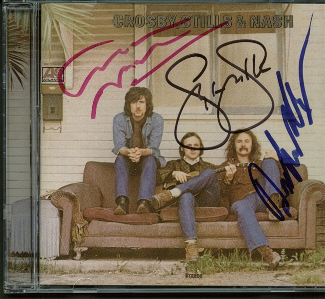 Crosby, Stills & Nash Group Signed Debut CD Cover (PSA/JSA Guaranteed)