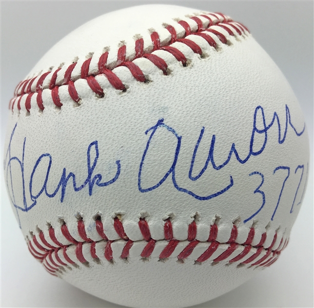 Hank Aaron Signed OML Baseball w/ "3771" Inscription (Steiner & PSA/JSA Guaranteed)