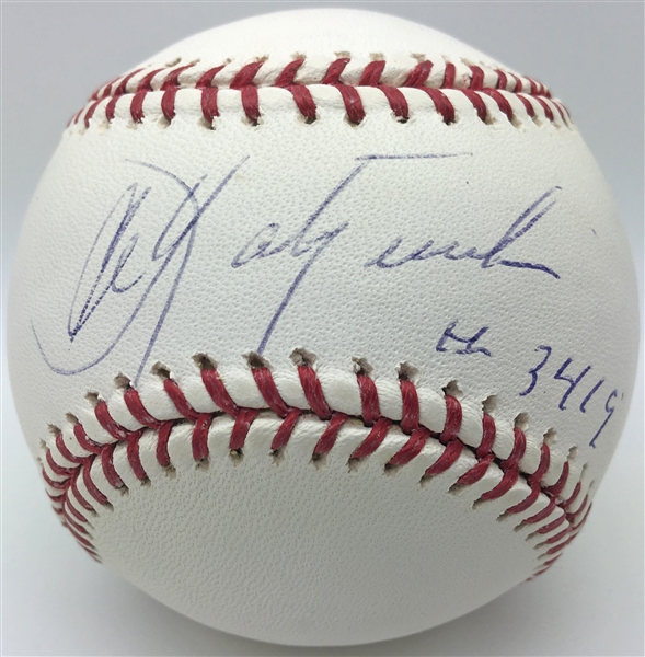 Carl Yastrzemski Signed OML Baseball w/ "3419 Hits" Inscription (PSA/JSA Guaranteed)
