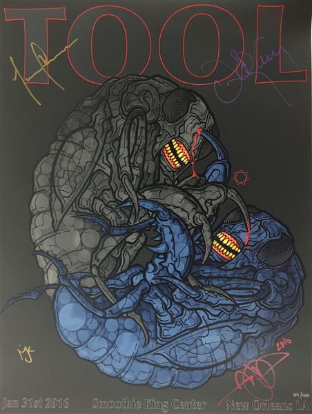 TOOL: Group Signed 01/31/16 Limited Edition Tour Poster (PSA/JSA Guaranteed)