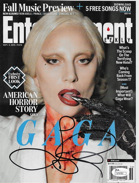 Lady Gaga Signed September 2015 Entertainment Weekly Magazine (JSA)